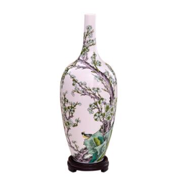 瓷博 景德镇陶瓷花瓶摆件 春信瓷瓶古朴中式客厅
