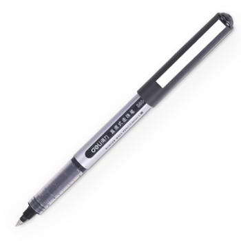 deli得力 S656 直液式走珠笔 考试宝珠笔 中性笔 黑色签字笔水笔 12支装