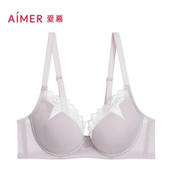 爱慕 爱慕美体简塑内衣女大胸显小性感蕾丝文胸AD130491 4/4软钢圈薄杯