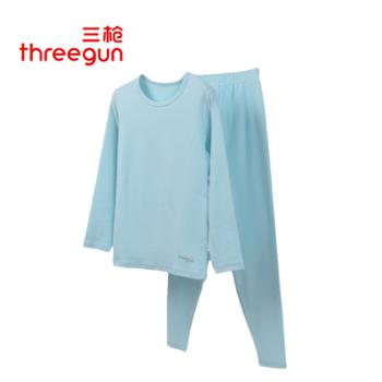 三枪 29290D911加厚磨毛绒女童圆领儿童保暖内衣套装 【新疆棉】