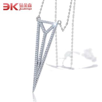 钻金森 纯银几何毛衣链项链