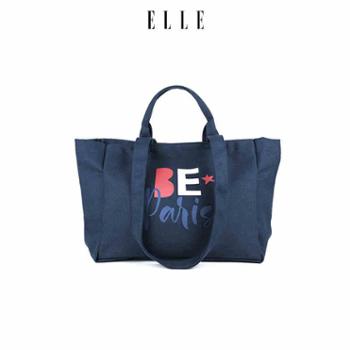 ELLE 字母帆布袋 大容量环保袋 可爱单肩包手提袋 轻量多色电脑包24048