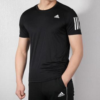 adidas阿迪达斯 男子跑步训练透气短袖T恤 DX1312