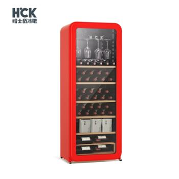 哈士奇/HCK 酒柜212升超薄家用恒温雪茄柜葡萄酒冷藏柜 一级能效 SC-208R（中国红）