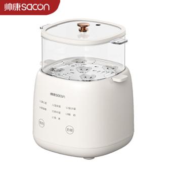 帅康/Sacon 煮蛋器家用多功能电炖盅预约定时煮蛋蒸蛋蛋羹机早餐机 *款丨7大模式+上蒸下煮+送蒸笼 DZMD-806AL