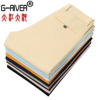 大江大河/G-RIVER 全棉休闲裤子男薄款 裤口时尚镶条 29-38