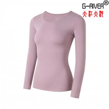 大江大河/G-RIVER 纯棉女士秋衣上衣长袖打底衫 修身内搭,透气柔软 M-2XL