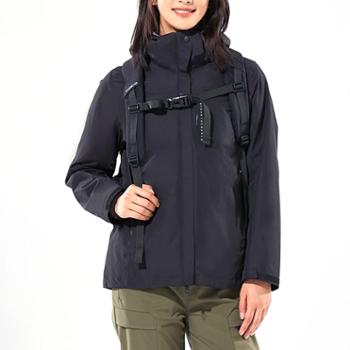 探路者 女子户外防风保暖套绒三合一冲锋衣外套 TAWWBK92605