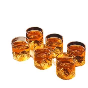 唯铭诺 国潮观山杯200ml 6只装 家用高硼硅玻璃杯小茶杯咖啡杯酒杯