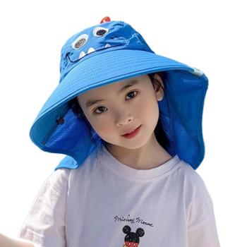FFF儿童夏天防晒防风披肩沙滩渔夫帽