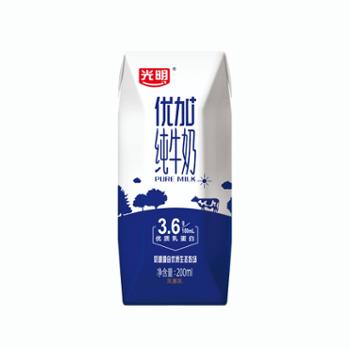 光明 优加纯牛奶利乐钻石装礼盒（3.6g/100ml乳蛋白） 200ml*12盒