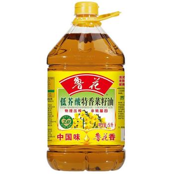 鲁花 低芥酸特香物理压榨菜籽油 5L