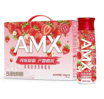 伊利 安慕希AMX奶昔风味酸奶 丹东草莓 230gx10瓶