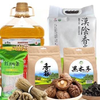 蜡烛山 组合菜籽油+汉阴香米+香菇+木耳+粉条 9000g