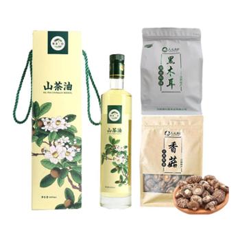 蜂凌三韵 150元组合低温压榨山茶油500mL+干香菇250g+干木耳250g 1000g