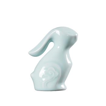金和汇景-钱兔似锦陶瓷小摆件单个 高13cm