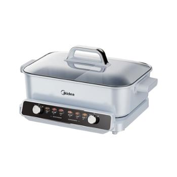 美的/Midea 分体式鸳鸯电火锅 6.5L大容量 分区控温 2100W大火力 火锅锅具 电煮锅料理锅 MC-HGS332288