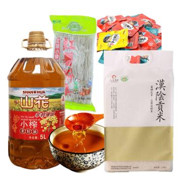 村姑亲 土特产福利 贡米+菜籽油+粉条+豆干组合包 8500g