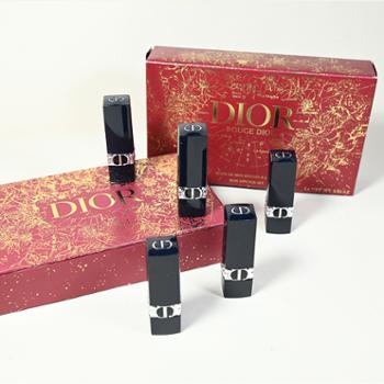 迪奥/Dior 口红 烈焰蓝金唇膏花漾限量小样礼盒5支装 1.5g*5(礼盒+礼袋)