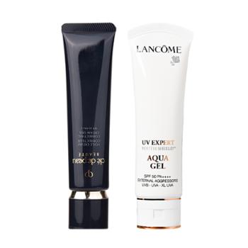 兰蔻 小白管防晒乳 SPF50 PA++++ 50ml+CPB肌肤之钥 长管隔离 光凝润采妆前霜 SPF25+PA++ 37ml+粉色礼盒*1