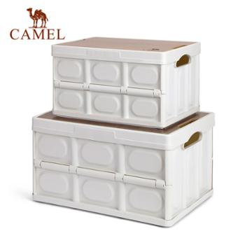 骆驼（CAMEL）户外露营收纳箱折叠整理储物箱子野营桌杂物包1V32350537卡其28L