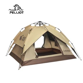 伯希和（PELLIOT）HIKER户外露营帐篷全自动速开专业野营帐黑胶遮雨棚16302702卡其