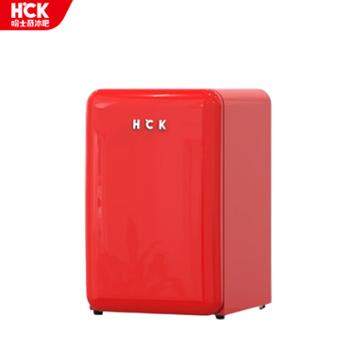 哈士奇/HCK 冰箱107升迷你小冰箱饮料酒水冰柜冷冻冷藏两用冰箱 BC-130RDC 樱桃红