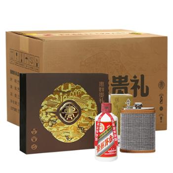 惠群贵礼 53度飞天茅台 200mL*1瓶*6盒 整箱装 酱香型白酒 酒壶礼盒