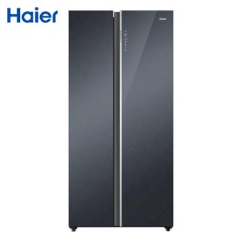 海尔/Haier 623升对开门冰箱一级双变频大冷冻黑金净化阻氧干湿分储钢化玻璃面板家用节能 BCD-623WLHSSE5SRU1